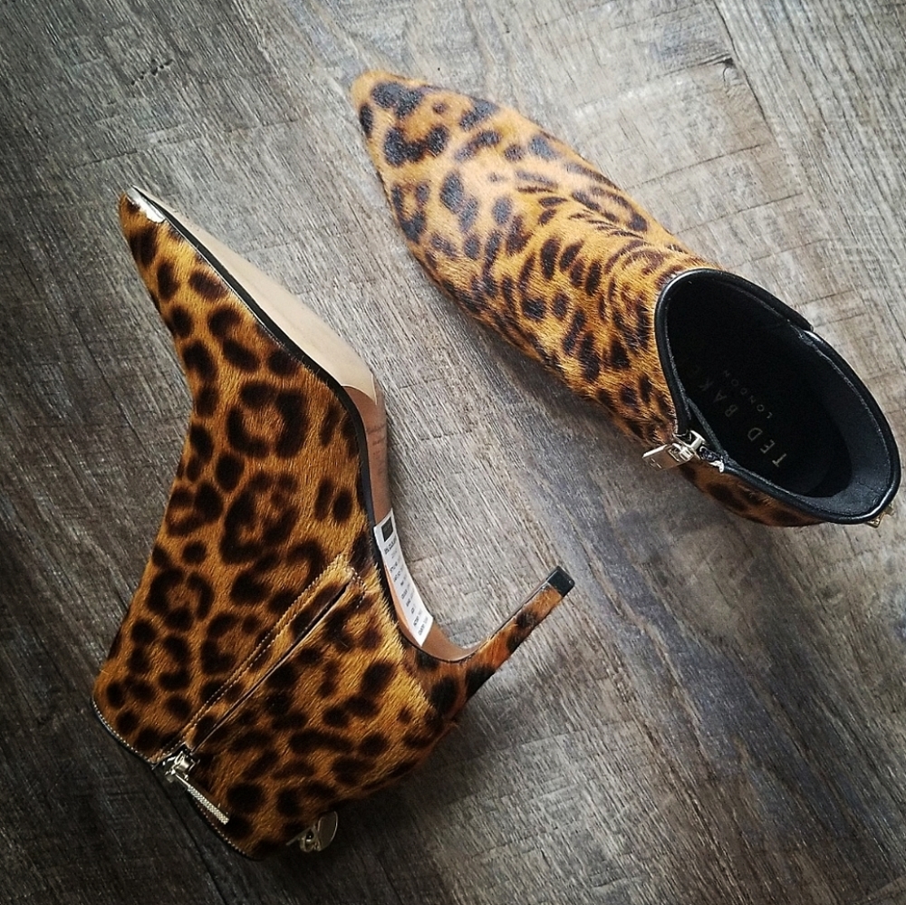 TED BAKER LOKETEL LEOPARD BOOTIES 3 - Picture 4 of 7